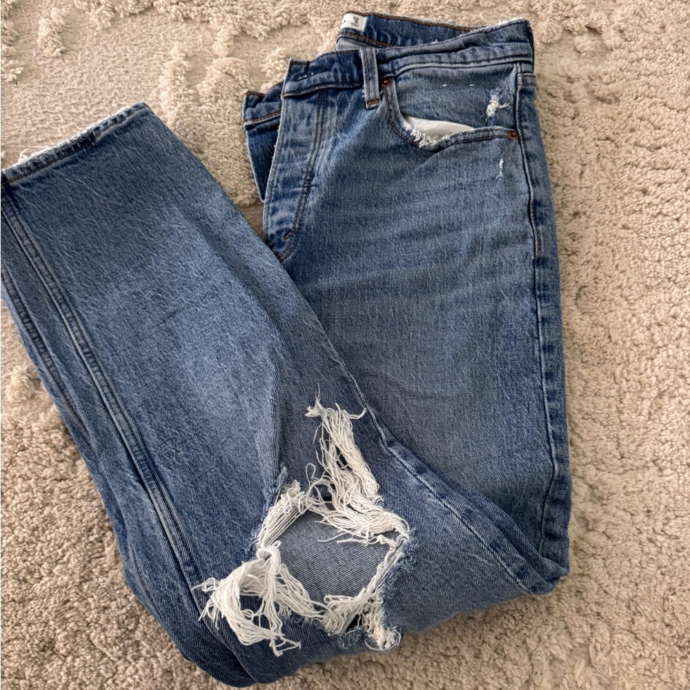 Abercrombie & Fitch Light Blue High-Rise 'The Dad' Jeans